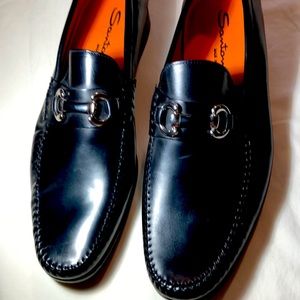 SANTONI Egan Leather Loafers (&)